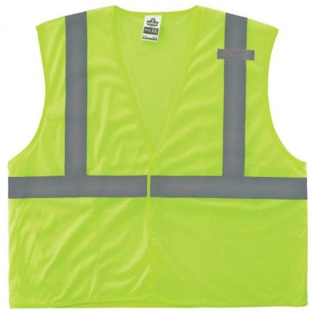 Armchem International GloWear Class 2 Economy Vest w/Pocket, Zipper Closure, L/XL, Lime